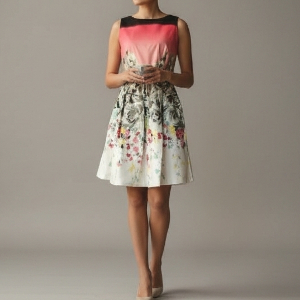 Just Taylor Sleeveless Floral Dress, Size 8P